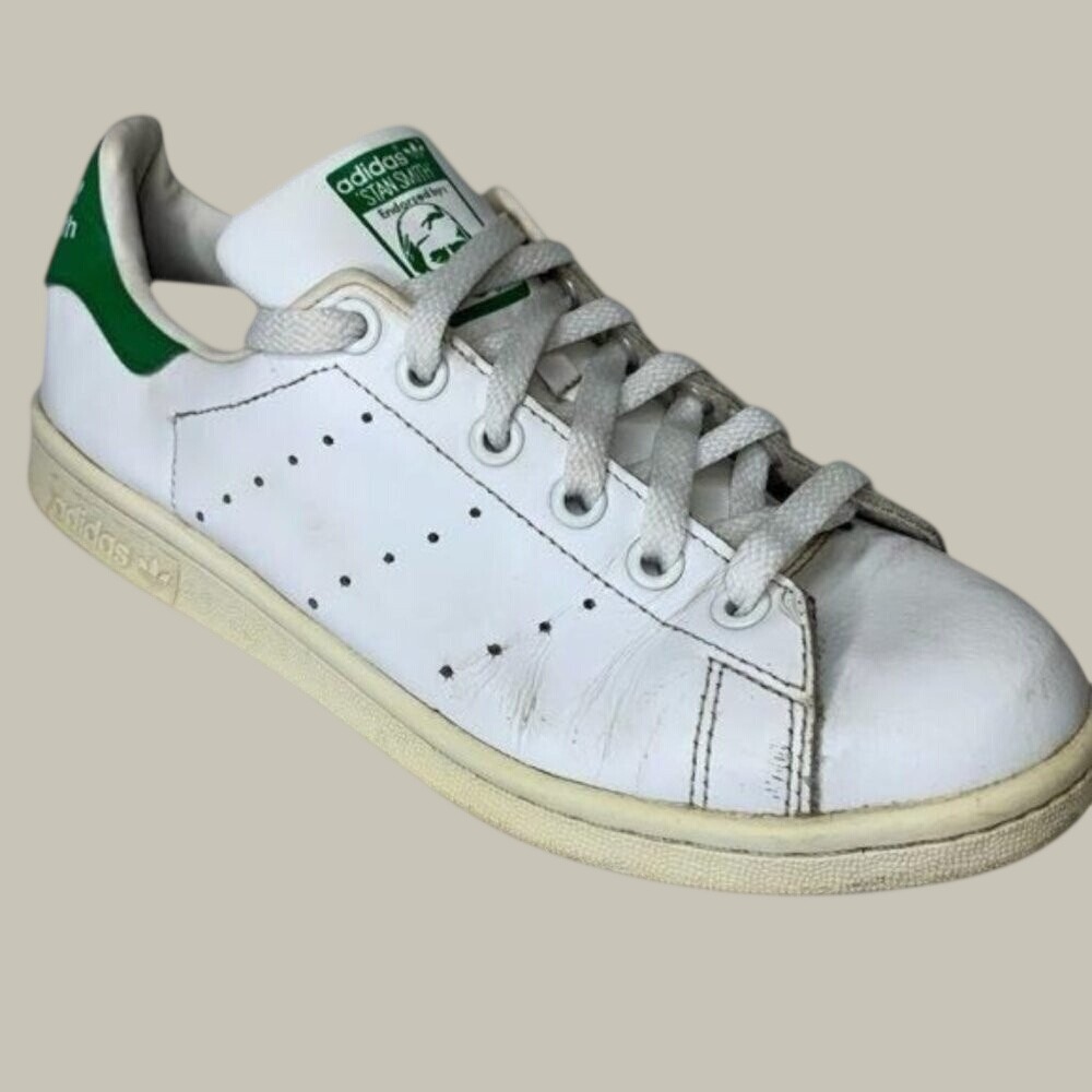 Adidas Stan Smith White Green Leather Sneakers M20605 Mens 6.5‎ Womens 7.5